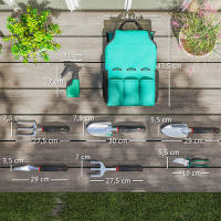 Outsunny Juego de Herramientas para Jardín de 9 Piezas Robusta Juego de Herramientas Jardinería de Aluminio con Tijeras de Podar con Bloqueo Seguro y Bolsa de Jardín Ligera para Mujeres y Hombres - details 2