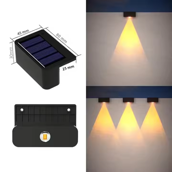 Lámparas De Pared Solar LED Para Exteriores Luz De Pared Inalámbrica IP65 Impermeable Decorativas Para Jardín Y Escaleras - 1