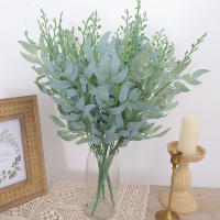 Planta Artificial De 50cm Hoja Verde Ramas Largas Flor Falsa Accesorios De Boda Decoración Del Hogar Estilo Eucalipto - details 2