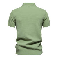 POLO de punto con solapa para hombre, versátil, Color sólido Simple, manga corta, talla europea, novedad de verano 2024 - details 8