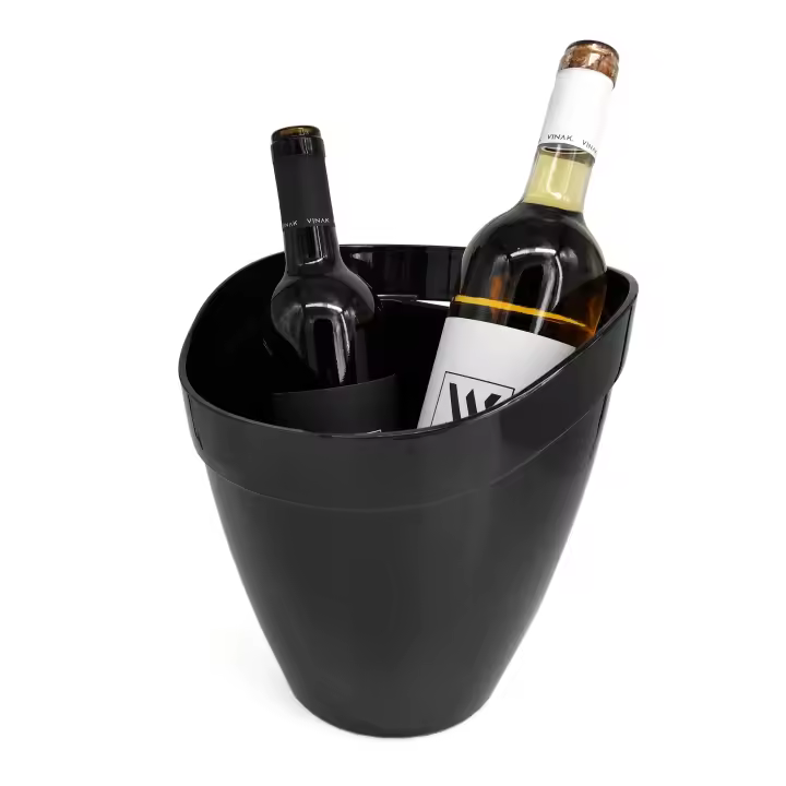 Cubitera de vino 4L VINAK para Botellas de Vino y Champagne con Capacidad para 1 o 2 Botellas  Enfriador de Botellas con asa incorporada Resistente y Elegante  Fabricada en Europa - 1