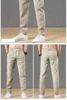 Pantalones Casuales Para Hombre De Algodón Y Spandex Con Cintura Elástica Y Cordón Estilo Clásico Y Moda Para Primavera Otoño Trousers Gris Cargo Ajustables De 28-38 - details 11
