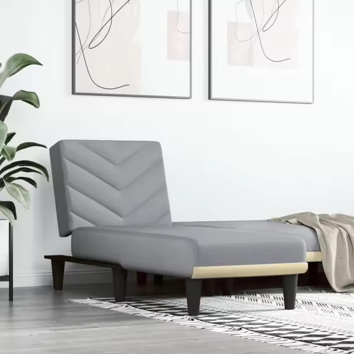 vidaXL Sofá diván de tela gris claro - 1