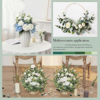 5/10/20Pcs Hojas De Eucalipto Artificiales Ramas Silver Dollar Flores Falsas Para Decoración De Bodas Y Eventos - details 9