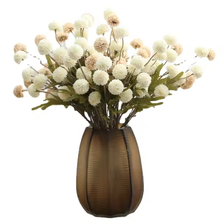 Bola De Flores Artificiales Dandelion 5 Cabezas Falsas De Seda Para Decoración De Boda Y Hogar Decoración De San Valentín Y Navidad - 1