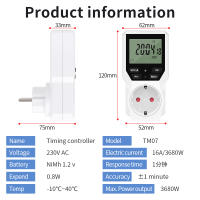 Interruptor De Timer Digital Programable Enchufe Electrónico Con Control De Tiempo Por Día/Hora Salida EU 230V/16A - details 10