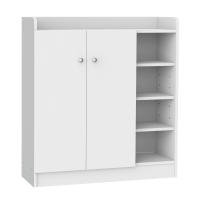 HOMCOM Zapatero Armario Madera Mueble Zapatero Gabinete 2 Puertas 4 Estantes Baldas Interiores Ajustables 83x30x90cm - details 0