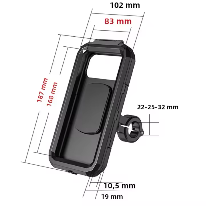 Soporte Impermeable Para Móvil De Motocicleta Para Smartphone De 4.7-6.8 Pulgadas Montura Espejo Retrovisor Antivibración Con Pantalla Táctil - 1
