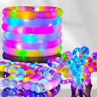 Juego De 3/24 Tubos Telescopios Flexibles De Plástico Colorido Para Niños Y Adultos Juguetes De Descomposición Para Aliviar El Estrés - details 2