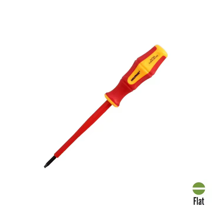 Destornillador plano aislado certificado vde 1.000 v. medida 0,8 x ø 4,0 x 100 mm. destornillador seguridad electricista - 1