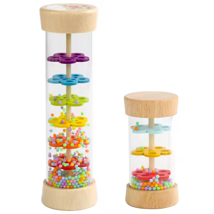 Juguete Educativo Montessori Para Bebés Llovizna Arcoíris Vaso De Arena Música Rattle Juguete Sensorial Para Niños - 1