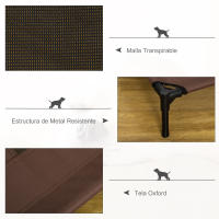 PawHut Cama Elevada para Perros Cama de Mascotas con Malla Transpirable y Tela Oxford para Exterior Interior Aire Libre Jardín Terraza Marrón - details 8