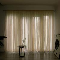Cortina De Tules Sólida Y Transparente 100x200cm Para Sala De Estar Y Dormitorio Sin Dobles Capas Moderno Cortina De Ventana - details 21