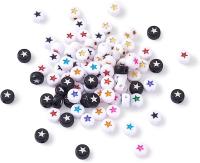 Cuentas Acrílicas Estrelladas Redondas Planas Para Creación De Joyería DIY Pulseras Accesorios 4x7mm Pack De 100/200/300/500 - details 1
