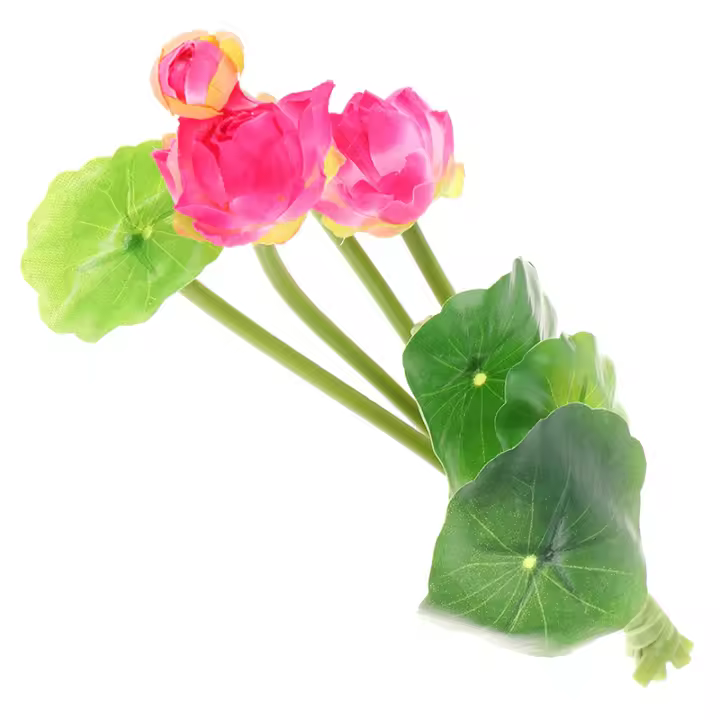 Loto Artificial Flor Silken Lirio De Agua Para Decoración De Micro Paisaje En Hogar Y Exterior - 1