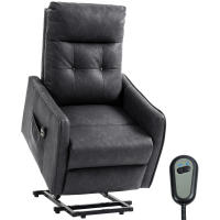 HOMCOM Sillón Relax Reclinable Eléctrico Levanta Personas, Tapizado en Cuero PU, Sillón Elevador con Control Remoto, Asiento de Muelles, Reposapiés, Respaldo Alto, Bolsillos Laterales - details 0