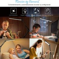 Lámpara De Escritorio LED Plegable Con Brazo Largo Y Ajuste De 3 Colores Luz De Mesa Para Dormitorio Sala De Estar Lectura Computadora - details 16
