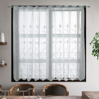 Cortinas Blancas Transparentes Elegantes De Tul Para Decoración De Dormitorio Y Cocina Cortinas De Ventana De Poliéster Y Algodón Sin Cubierta De Oscuridad Ni Descubrimiento De Privacidad - details 5