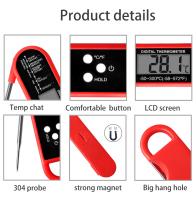 Termómetro De Carne Profesional Digital Lectura Inmediata Alta Precisión Impermeable Con Pantalla Retroiluminada Para Barbacoa Asador Horno Cocina - details 2