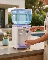 Elegante dispensador eléctrico Jocca de agua fría y del tiempo con depósito de 7 litros para la casa, el trabajo o la residencia disponible en color blanco y azul o blanco y turquesa - details 1
