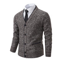 Chaqueta De Punto Para Hombre Estilo Casual Cuello En V Abrigo Grueso Para Otoño E Invierno Abotonado Sin Capucha - details 7