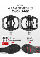 Pedal De Bicicleta 2 En 1 Con Clevatina Gratis Para Sistema SPD MTB Carretera Aluminio Antideslizante Con Rodamiento Sellado Accesorios De Bloqueo - details 1