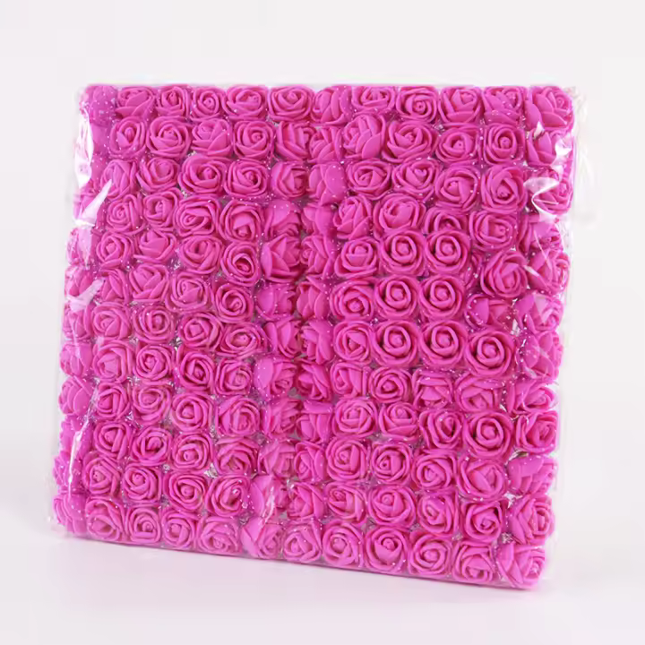 144pcs Encimera De Rosa De Encaje De 2cm PE Para Boda Decoración De Casa Scrapbooking Wreath Regalo De Oso De Peluche Flor Artificial - 1