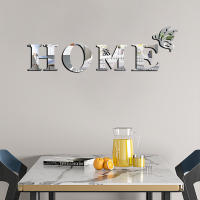 Pegatina De Espejo 3D Con Logo 'HOME' Decorativa Para Entrada Adhesiva Para Decoración De Hogar Material Plástico - details 4