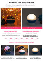 Lámpara De Noche Proyector De Cielo Estrellado Luz Decorativa Para Bebé Rotatoria De Luna Y Galaxia Para Decoración De Dormitorio Infantil - details 4