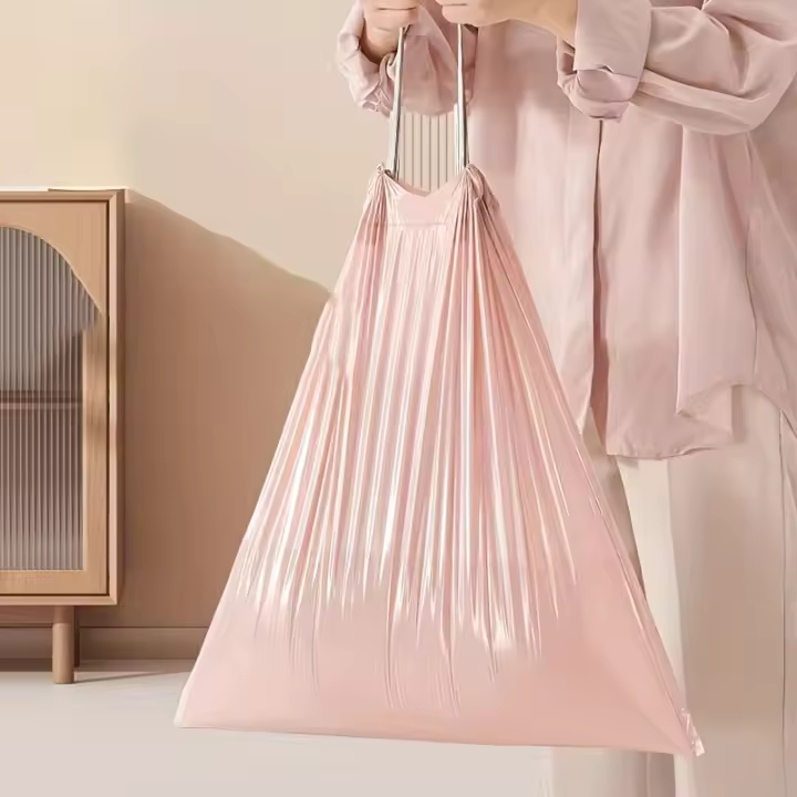 Bolsa De Basura Con Cordón De Polietileno Super Gruesa Y Duradera 100 Piezas Multifuncional Para Uso Doméstico - 1