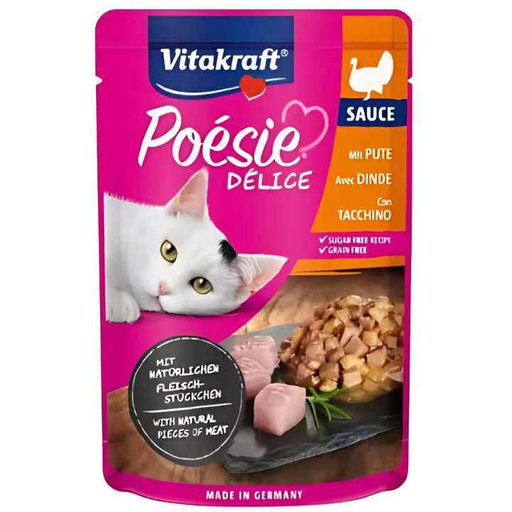 Vitakraft Poesie Delice Salsa con Pechuga de Pavo 85 gr - 1