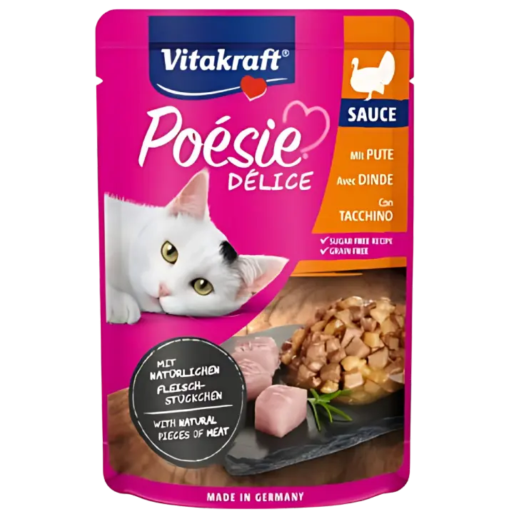Vitakraft Poesie Delice Salsa con Pechuga de Pavo 85 gr - 1