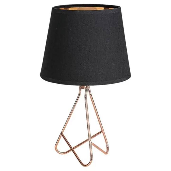 Lampara Mesa Metal Oro rosado E14 Tela Estilo Industrial BLANKA  RABALUX - 1
