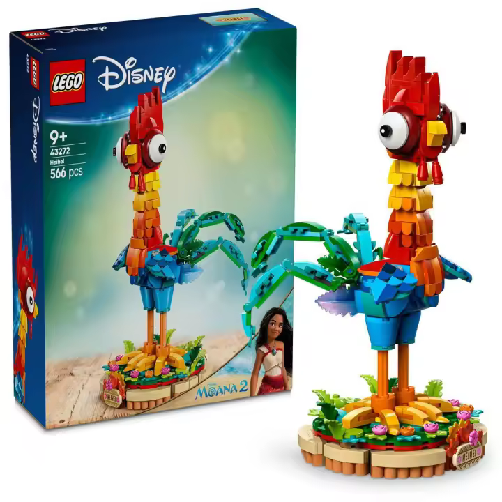 LEGO 43272 Disney Heihei, Maqueta para Construir de una Figura del Personaje de la Película Vaiana 2, Juguetes de Animales para Niñas y Niños de 9 Años o Más, Gallo de Juguete, Regalo Infantil - 1