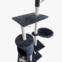 Árbol Rascador Gris 50x35x138cm Arbol para Gatos con Plataforma Torre Rascador Escalador para 2-3 Gatos Medianos Estable Rascador con Nidos Hamaca Plataformas Juguete Poste De Sisal Natural ref 51093 - details 3