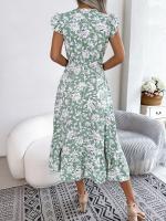 Vestido Largo Elegante De Mujer Con Estampado Floral Y Neck V Sin Mangas Para Primavera Verano Venta Al Por Menor Y Mayor - details 12