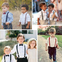 Conjunto De Suspenders Y Corbata Para Niños Accesorios De Boda Ajustables Para Niños Y Niñas Moda Infantil Polyester - details 0