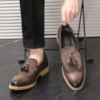 Zapatos De Liderazgo Elegante Para Hombre Casual Formal Slip-on Loafers De Cuero Tassel Para Noche Fiesta Boda Zapatos De Velada - details 16