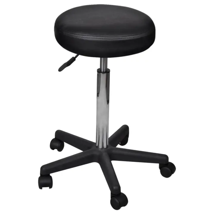 Taburete de Oficina Negro Ajustable con Estética Moderna - 1