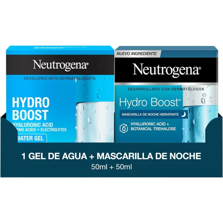 Neutrogena Hydro Boost Gel de Agua y Mascarilla de Noche Rutina Facial Dia y Noche (2x50ml) - 1
