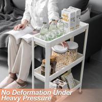 Carrito de almacenamiento delgado con ruedas de 3/4 niveles, para uso general, organizador de estanterías de almacenamiento móvil deslizante para cocina, baño, lavandería, dormitorio, lugares estrechos - details 9