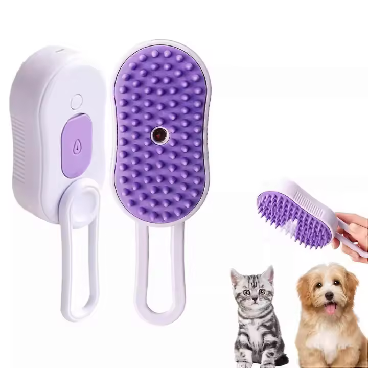 Peine despeluchador con spray de apio para mascotas, peine de aseo Puffase Spritz para gatos y perros - 1