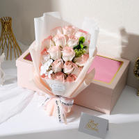 Bouquet De Flores Artificiales De Jazmín Para Decoración De Fiesta De Cumpleaños Boda Y Graduación Caja De Regalo Festiva - details 4