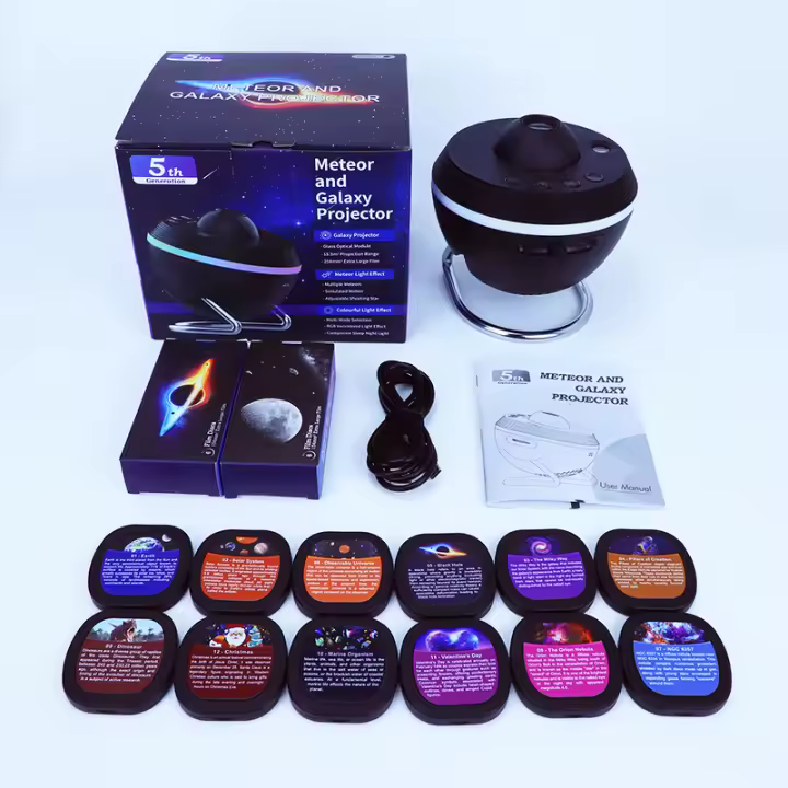 Proyector De Galaxia Meteor Ultra Transparente 13 En 1 Lámpara De Luz Nocturna Con Bola Rotatoria De Espacio Planetario Luz De Ambiente Redonda Fuente De Alimentación DC 5V Sin Baterías Incluidas - 1