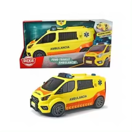 Dickie  Ambulancia SEM 28cm, Luz y Sonido, Se Abren Las Puertas Traseras, + 3 Años (203715013SI4) - 1