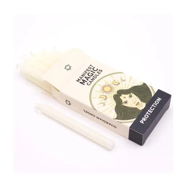 Awartisan Pack 12 Velas Mágicas de los Manifiestos - Angel Guardián Blanco Marfíl Cera de Soja - 1