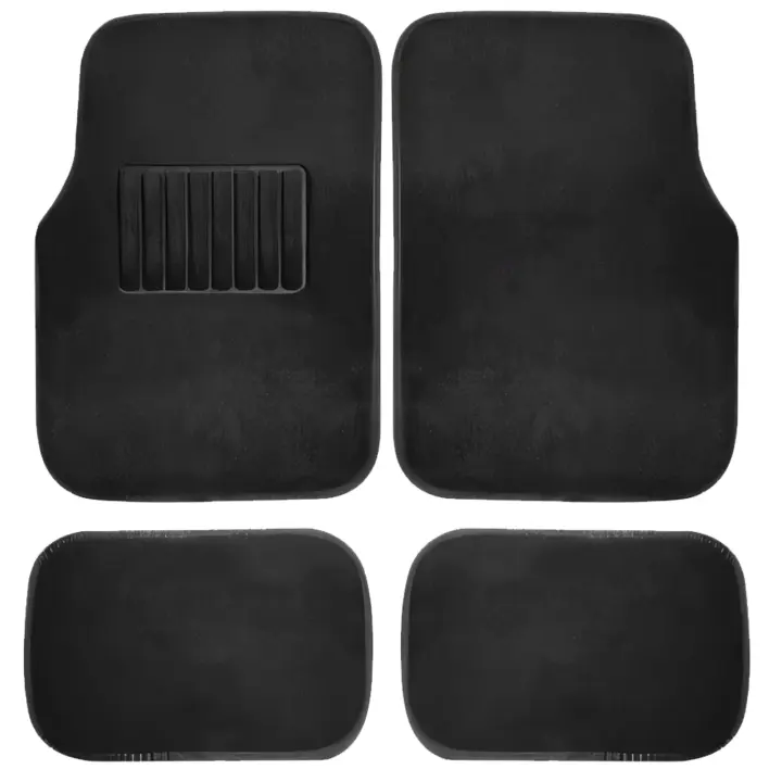 Enerfero Juego Alfombrillas para Coche Universales Alfombra de Moqueta para Vehículo, Antideslizantes 4 Piezas，Delanteras 63x43cm + Traseras 27x43cm (024670) - 1