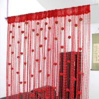 Cortina De Línea De Puerta 1x2m Con Borlas Y Rosas Para Decoración De Hogar Y Sala De Estar Cortina De Ventana Moderna De Poliéster Translúcido - details 5