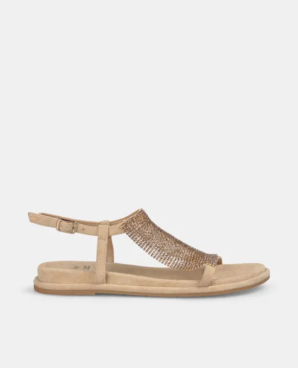 Alma Blue V25BLJ108 Sandalias planas para mujer marrón claro en sintético 54803 - 1