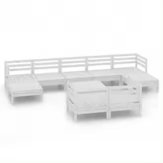 VIDAXL 3083380 conjunto de muebles de sofá de 9 plazas y mesa de centro de madera de pino blanco vida xl - 1